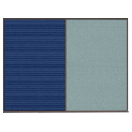 United Visual Products Triple Door Radius Corkboard, 72"X48", B UV80055-BLACK-BLSPRU
